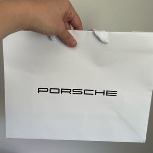 Porsche White Shopping Bag 10H x 13L